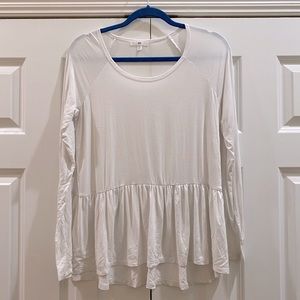 Long sleeve peplum tee